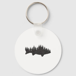 Walleye Fishing Sauger Fisherman Pine Forest Key Ring