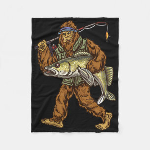 Walleye Fishing Sauger Hunting Bigfoot Fishermen Fleece Blanket