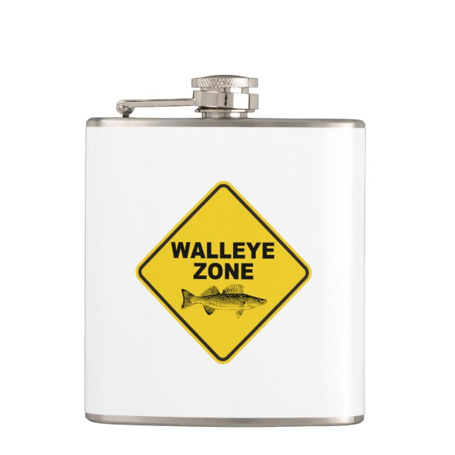 Walleye Fishing Zone Hip Flask (Front)