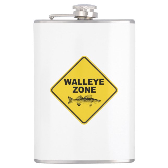 Walleye Fishing Zone Hip Flask (Front)