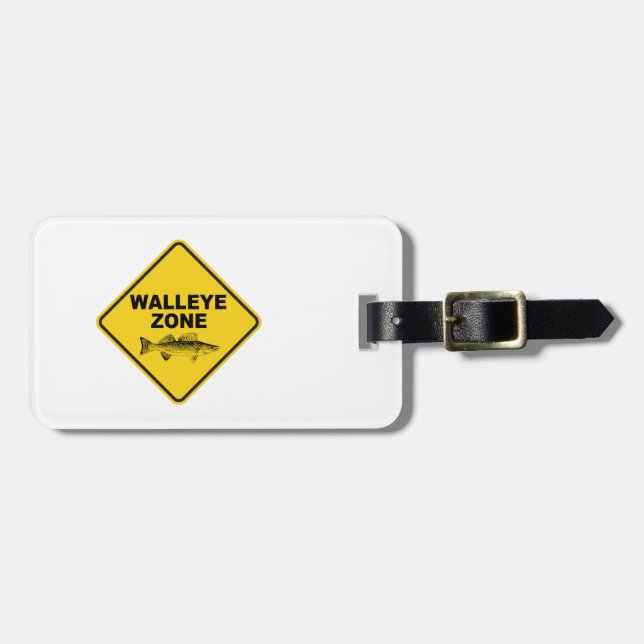Walleye Fishing Zone Luggage Tag (Front Horizontal)