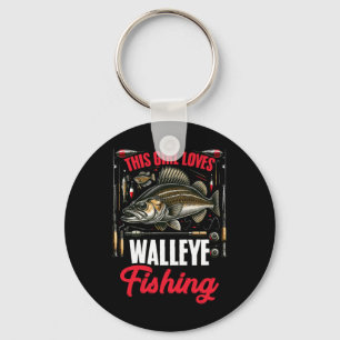 Walleye Hunting Fish Angler This Girl Loves Walley Key Ring