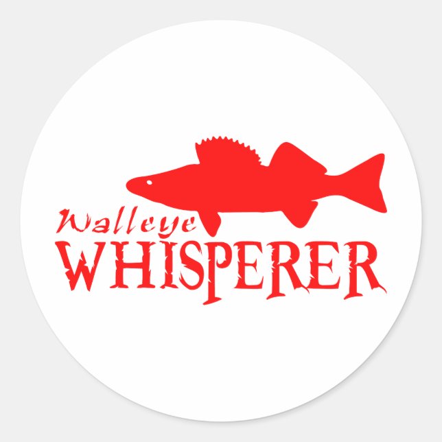 WALLEYE WHISPERER CLASSIC ROUND STICKER (Front)