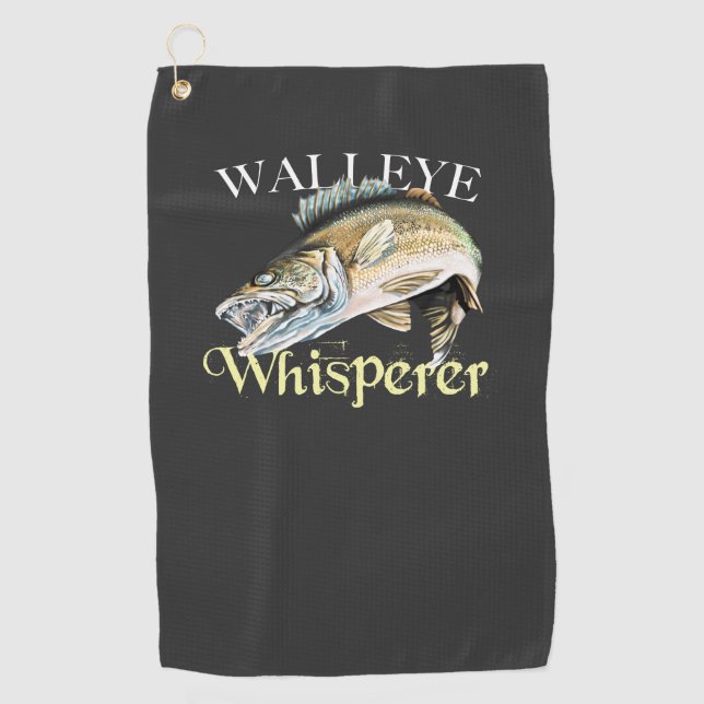 Walleye Whisperer Dark Fishing Towel (Front)