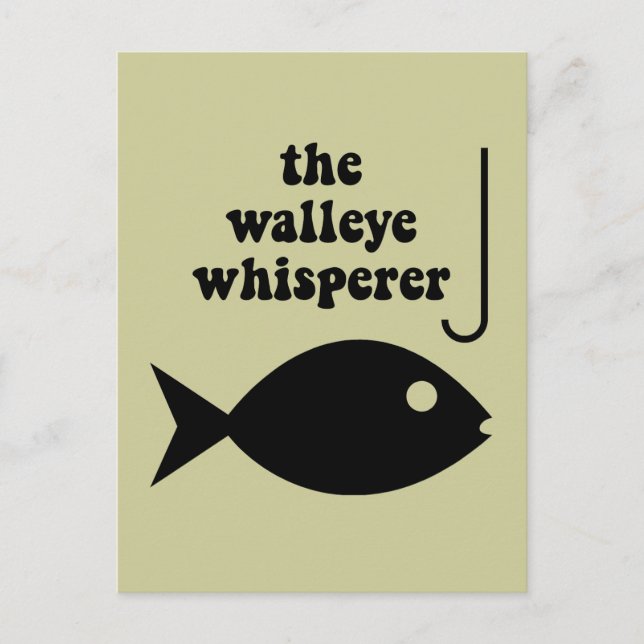 walleye whisperer fishing postcard (Front)