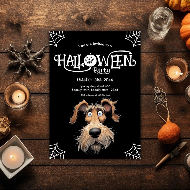 Walleyed dog Halloween party Holiday Card (Creator Uploaded)