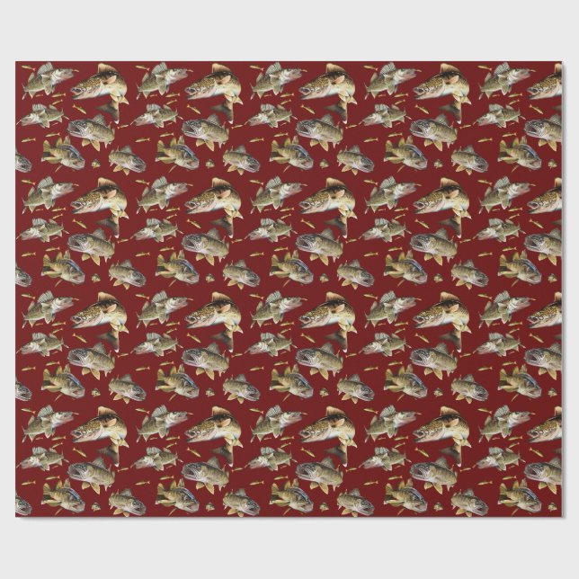 Walleyes Swimming Wrapping Paper (Flat)