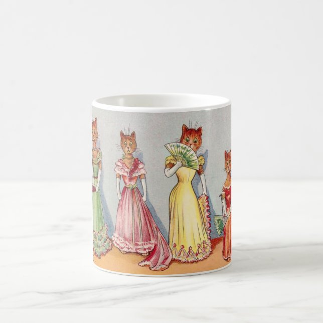 Wallflower Cats by Louis Wain Coffee Mug (Center)