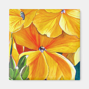 Wallflower original watercolour floral art magnet
