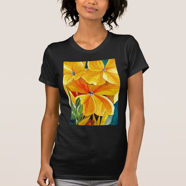 Wallflower original watercolour floral art T-Shirt (Front)