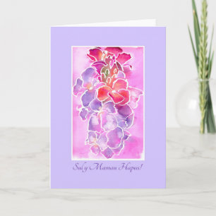 Wallflowers Mother's Day Card, Welsh Greeting Card