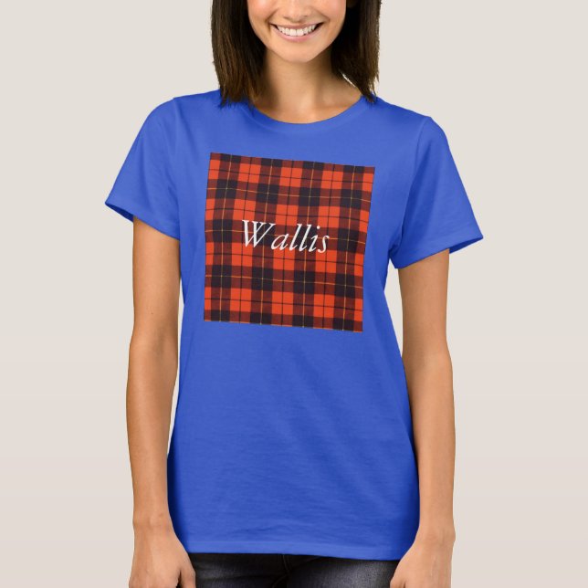 Wallis clan Plaid Scottish tartan T-Shirt (Front)