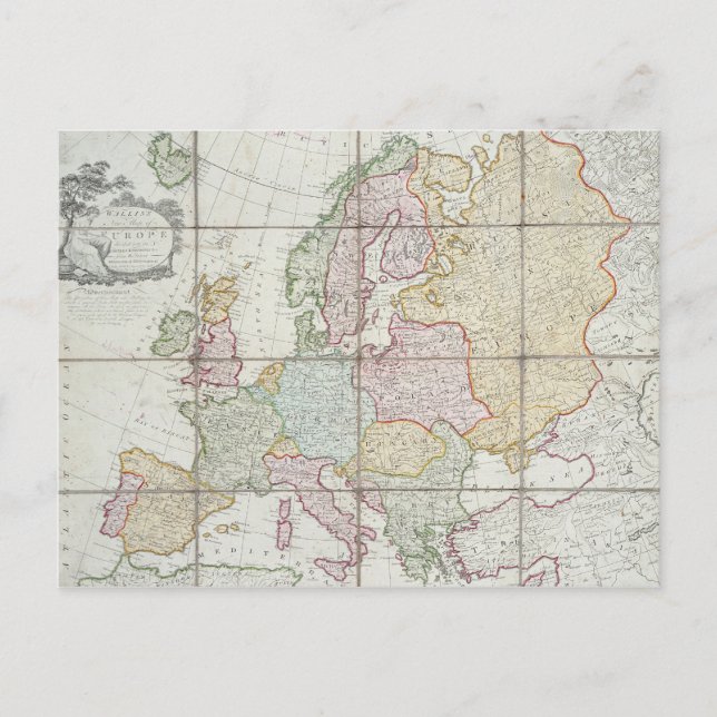 Wallis' New Map of Europe Postcard (Front)