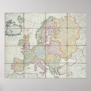 Wallis' New Map of Europe Poster