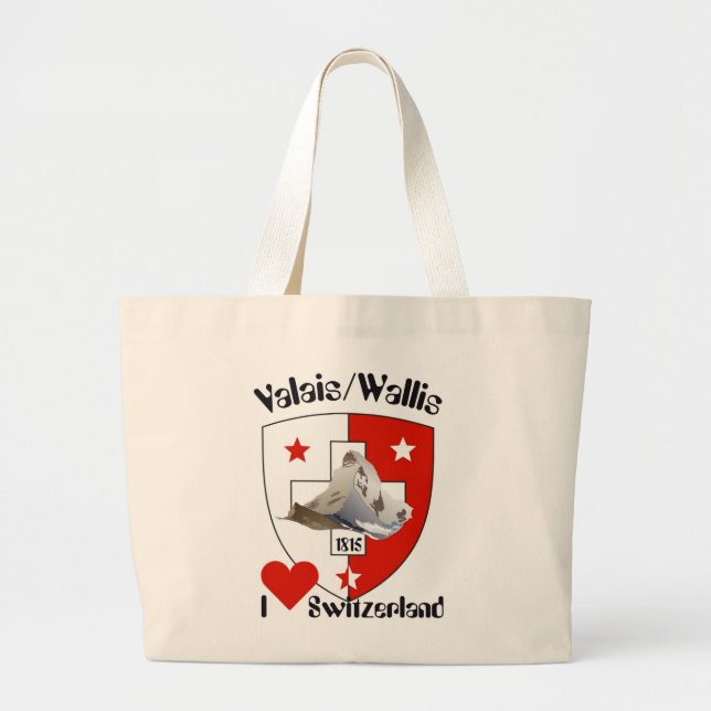 Wallis / Valais Tasche Large Tote Bag (Front)