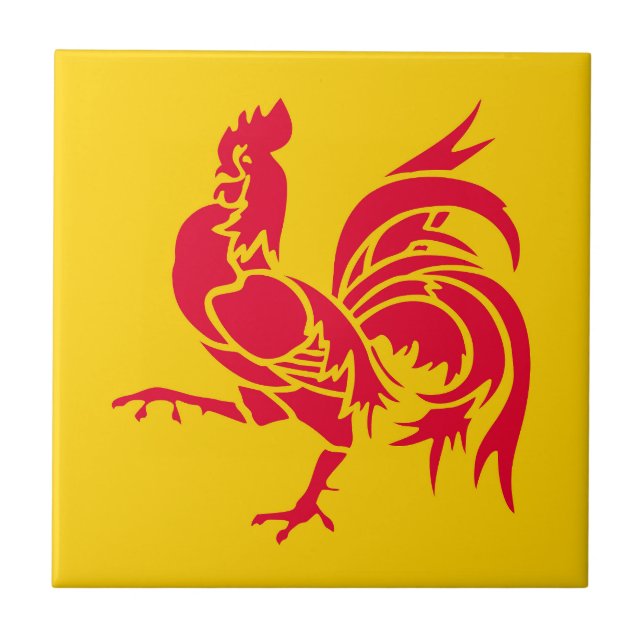 Wallonia flag Belgium region french province symbo Tile (Front)