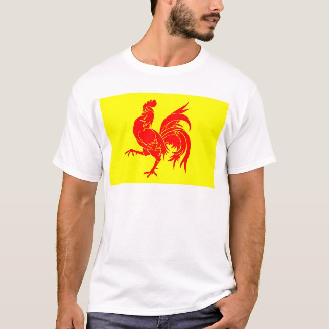 Walloon (Belgium) Flag - Drapea Walon T-Shirt (Front)