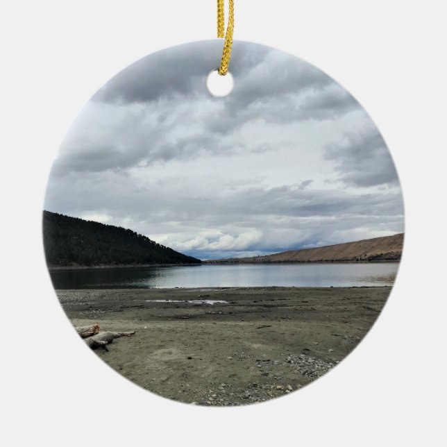 Wallowa Lake, Oregon Ceramic Tree Decoration (Front)