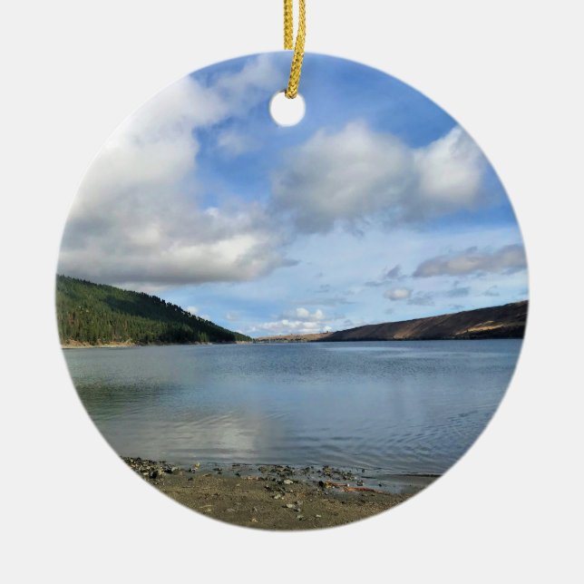 Wallowa Lake, Oregon Ceramic Tree Decoration (Front)