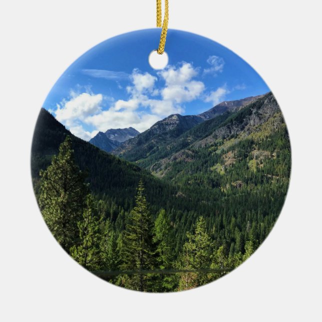 Wallowa Mountains, OR Ceramic Tree Decoration (Front)