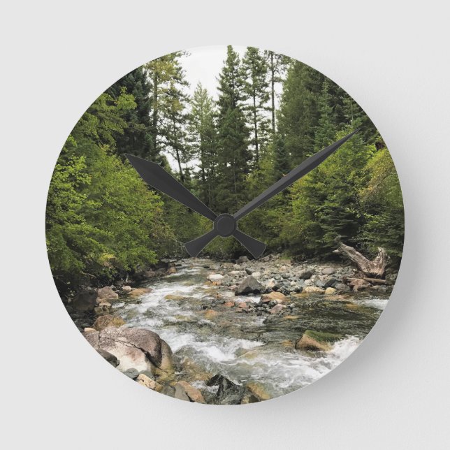Wallowa River, OR Round Clock (Front)