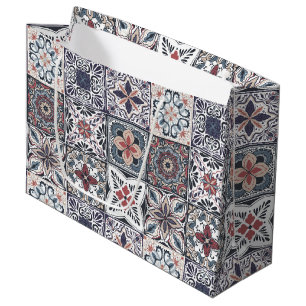 Wallpaper Backsplashes/Talavera inspired tiles 2 Large Gift Bag