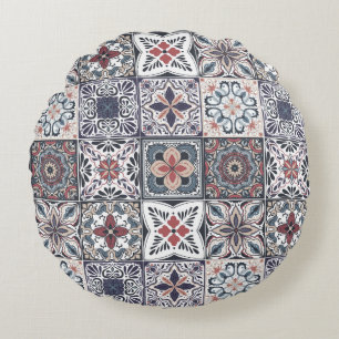 Wallpaper Backsplashes/Talavera inspired tiles 2 Round Cushion