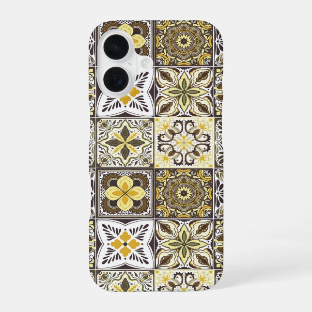 Wallpaper Backsplashes/Talavera inspired tiles/ iPhone 16 Case (Back)