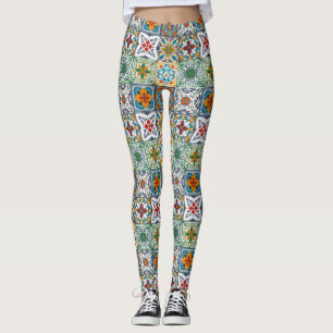 Wallpaper Backsplashes/Talavera inspired tiles Leggings