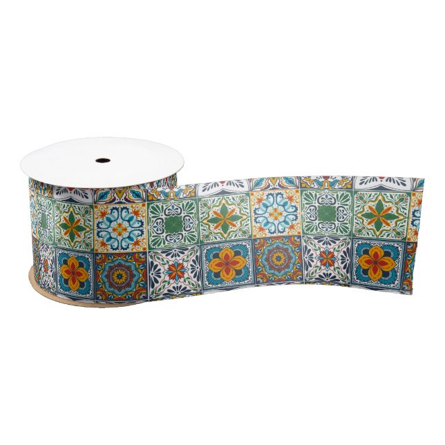 Wallpaper Backsplashes/Talavera inspired tiles Satin Ribbon (Spool)