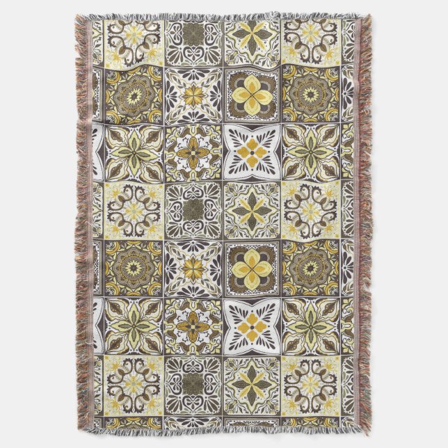 Wallpaper Backsplashes/Talavera inspired tiles/ Throw Blanket (Front Vertical)