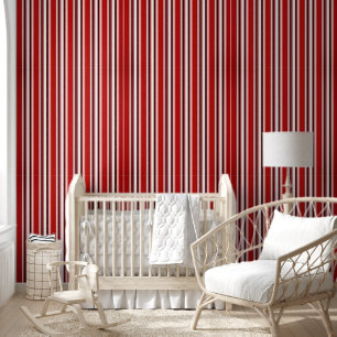 Wallpaper Burgundy & White Stripe
