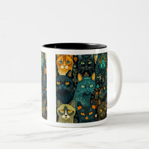 Wallpaper Cats Two-Tone Mug, 11 oz  Coffee Mug