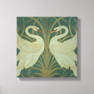 Wallpaper Design for panel of "Swan, Rush & Iris" Canvas Print