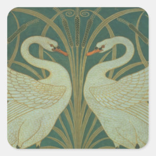 Wallpaper Design for panel of "Swan, Rush & Iris" Square Sticker