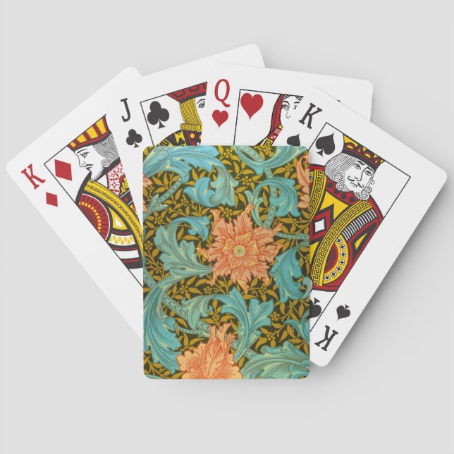 Wallpaper Design, Single Stem by William Morris Playing Cards (Back)