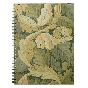 Wallpaper Design with Acanthus/Woodland colours, 1 Spiral Notebook