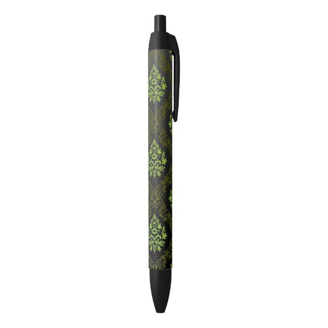 Wallpaper Floral Green Black Ink Pen (Bottom (Vertical))
