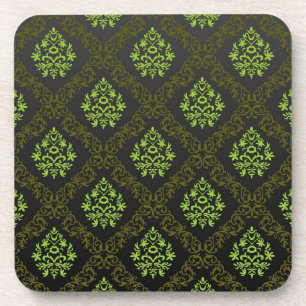 Wallpaper Floral Green Coaster