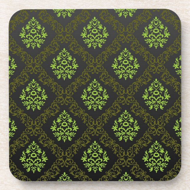 Wallpaper Floral Green Coaster (Front)