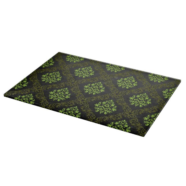 Wallpaper Floral Green Cutting Board (Corner)