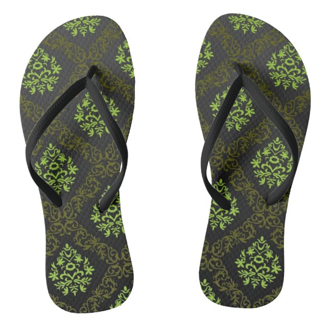 Wallpaper Floral Green Jandals (Footbed)