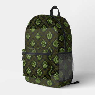 Wallpaper Floral Green Printed Backpack