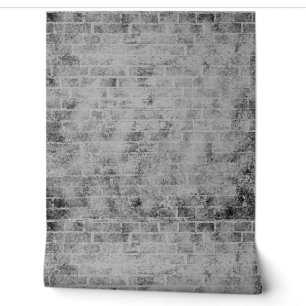 Wallpaper Grey Distressed Brick Wall Modern