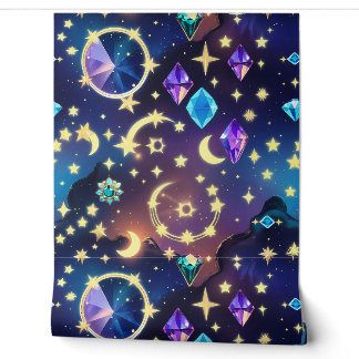 Wallpaper - Luxury Tourmaline Opal Celestial Moon