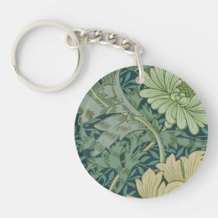 Wallpaper Pattern Sample with Chrysanthemum Key Ring