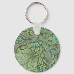Wallpaper Pattern Sample with Forget-Me-Nots Key Ring