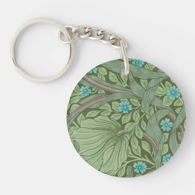 Wallpaper Pattern Sample with Forget-Me-Nots Key Ring (Front)