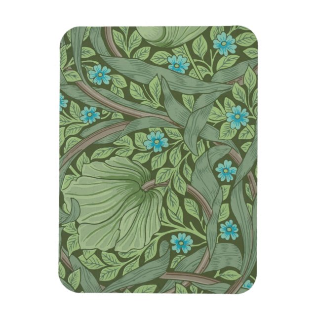 Wallpaper Pattern Sample with Forget-Me-Nots Magnet (Vertical)