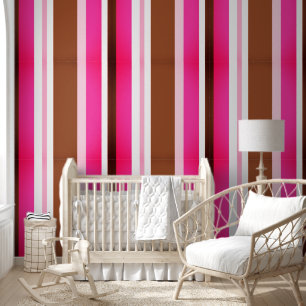 Wallpaper Pink Brown Stripe